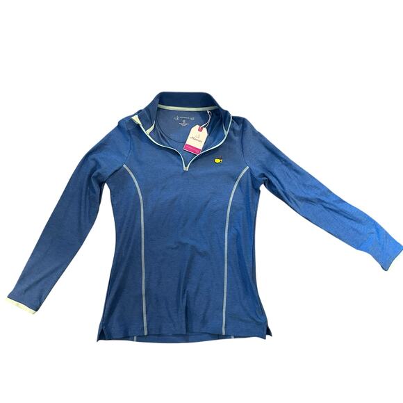 NWT 2025 Masters Magnolia Lane Tech Golf Augusta 1/2 Zip Pullover Blue Size S - Picture 7 of 8